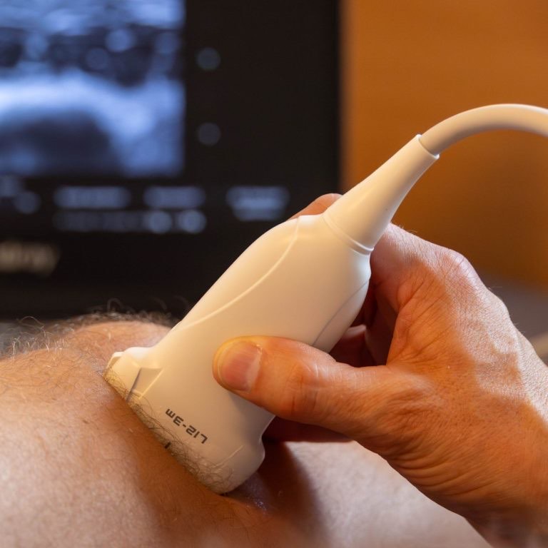 Extrakorporale Stoßwellentherapie in Anwendung